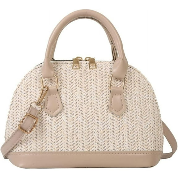Kukuzhu Straw Crossbody Bag for Women Woven Shoulder Hobo Bag Shell Handbag Purse Stachels Small Totes
