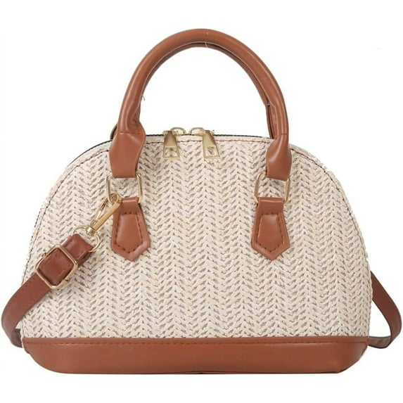 Kukuzhu Straw Crossbody Bag for Women Woven Shoulder Hobo Bag Shell Handbag Purse Stachels Small Totes