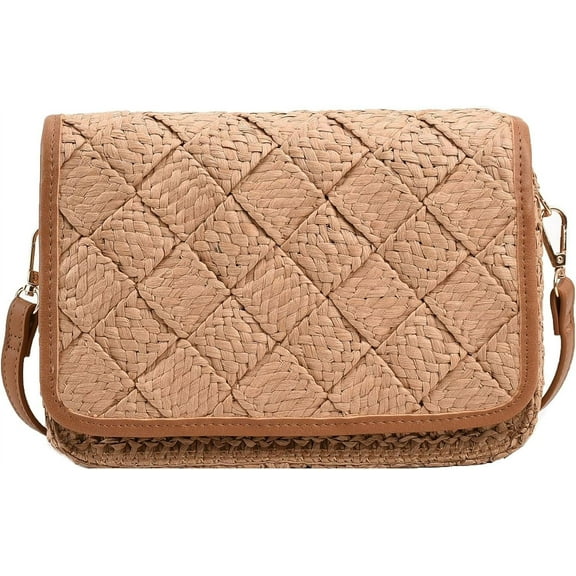Kukuzhu Straw Crossbody Bags for Women, Summer Straw Purse and Handbags Weave Shoulder Clutch Bag for Vacation