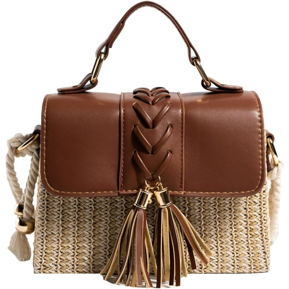 Kukuzhu Straw Crossbody Bags for Women, Summer Straw Purses and Handbags Shoulder Clutch Bag for Vacation