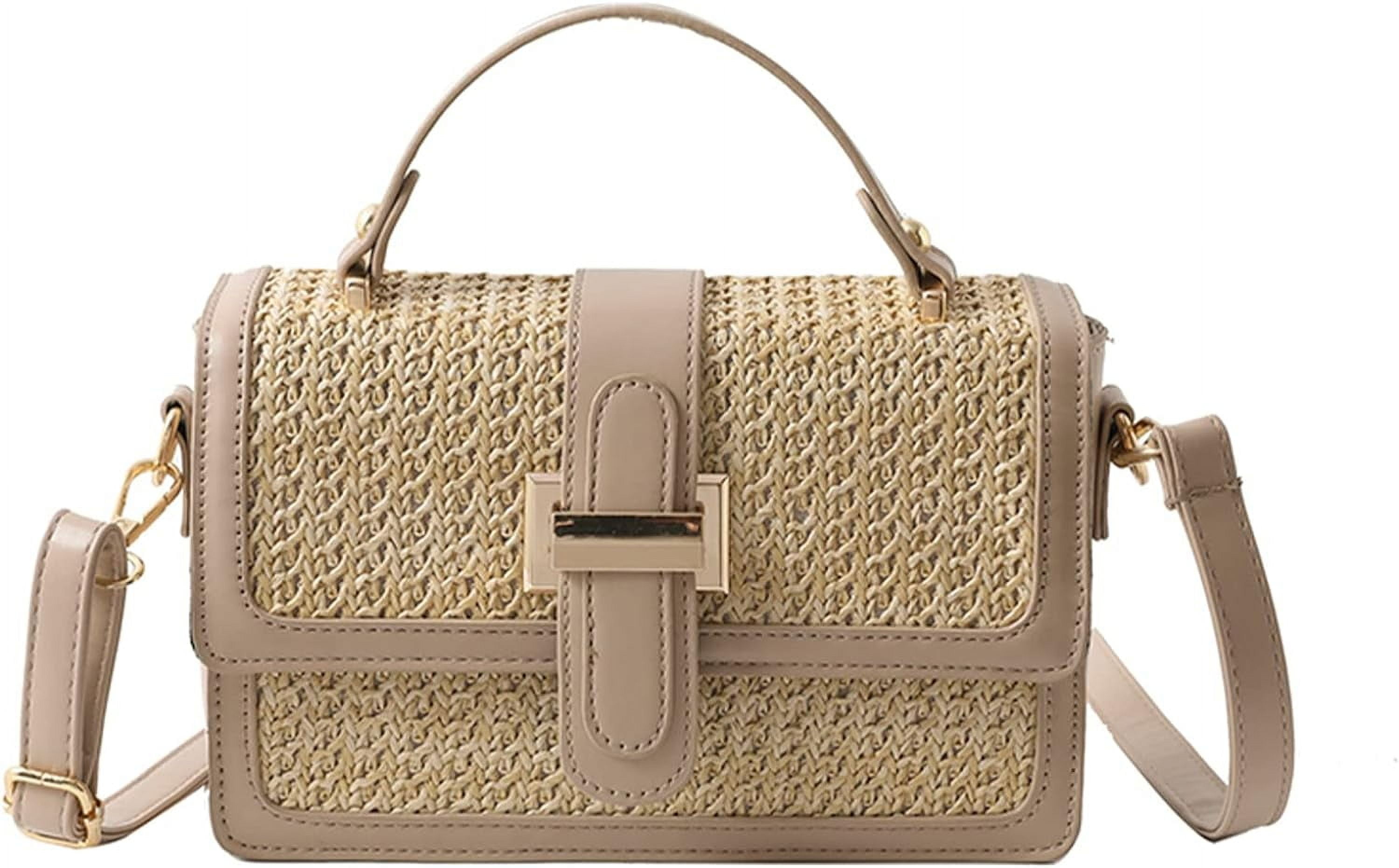 Kukuzhu Straw Crossbody Bags for Women, Summer Straw Purses and Handbags Shoulder Clutch Bag for Vacation