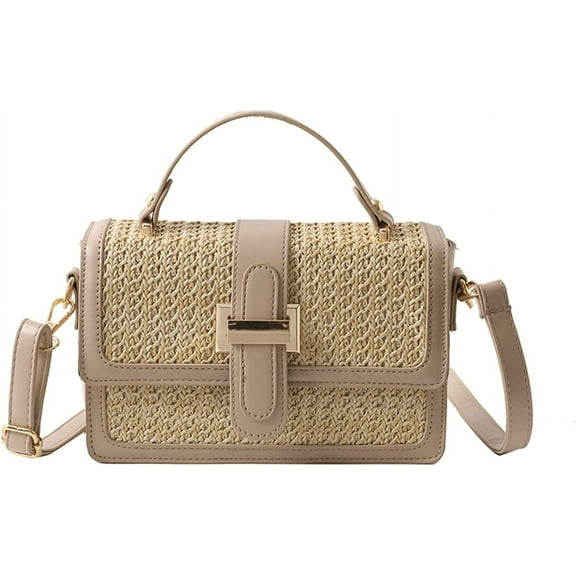 Kukuzhu Straw Crossbody Bags for Women, Summer Straw Purses and Handbags Shoulder Clutch Bag for Vacation