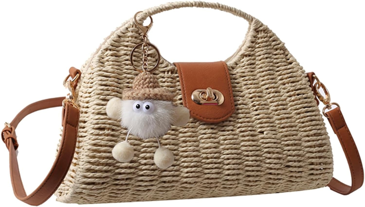 Kukuzhu Straw Crossbody Bags for Women, Summer Straw Purses and