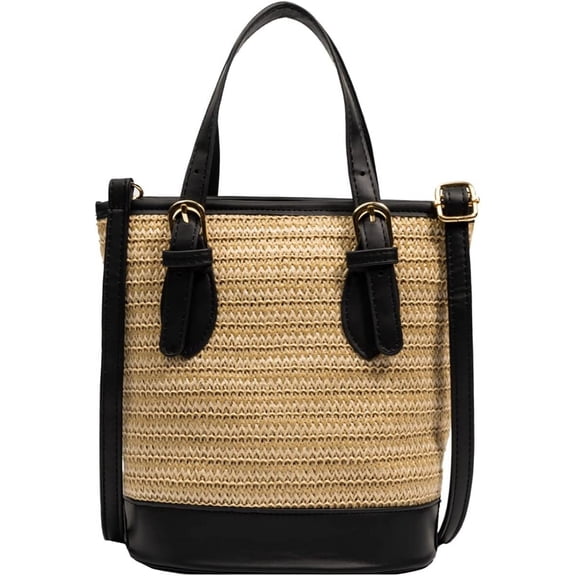 Kukuzhu Straw Hobo Bag for Women Hand Woven Shoulder Crossbody Bag Knit Totes Handbag Bucket Summer Purse Top Handle Bag