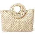 thumbnail image 1 of Kukuzhu Straw Hobo Bags for Women Retro Handbags Hand-woven Large Bag Round Handle Ring Totes Summer Beach Rattan Purses, 1 of 8