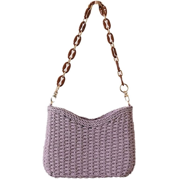 Kukuzhu Straw Purses for Women Stylish Straw Shoulder Bag Woven Tote Bag Hobo Bag for Travel Vacation Beach