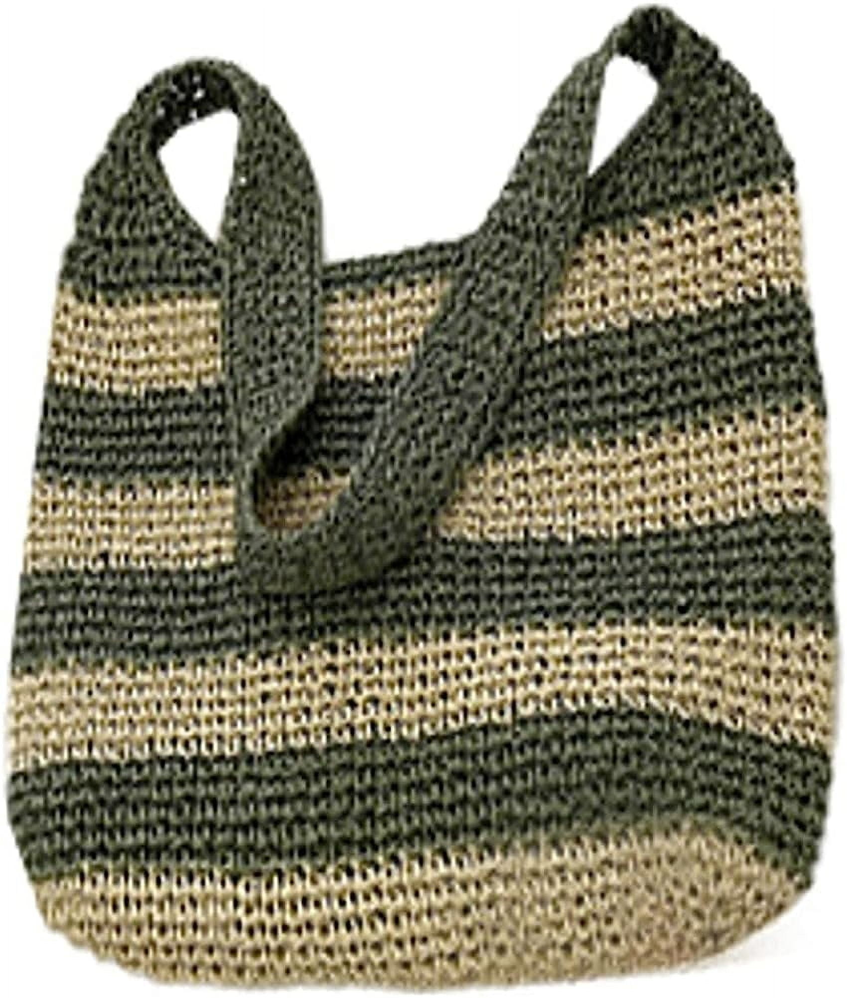 Kukuzhu Straw Shoulder Bag Striped Crochet Bag Bucket Tote Summer Beach Large Soft Woven Handmade Handbag Hobo Bag Casual Vintage