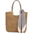 thumbnail image 1 of Kukuzhu Straw Tote Bag for Women Beach Summer Vacation Boho Rattan Handbags Large Woven Shoulder Purse, 1 of 8