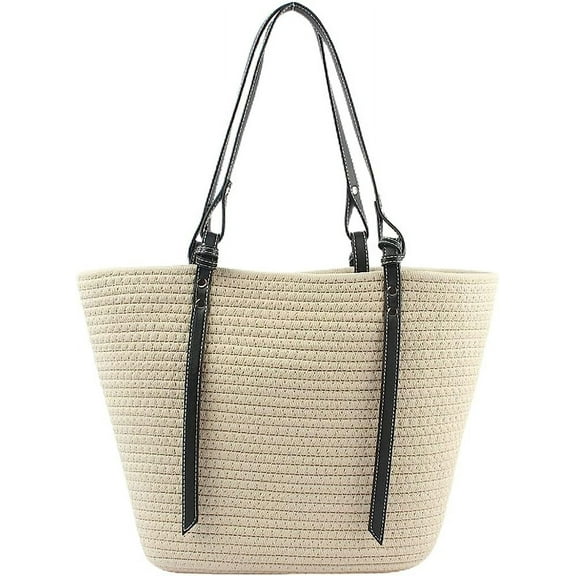 Kukuzhu Straw Tote Bag for Women Large Shoulder Bag Handwoven Handbag Purses Womens Summer Straw Beach Bag