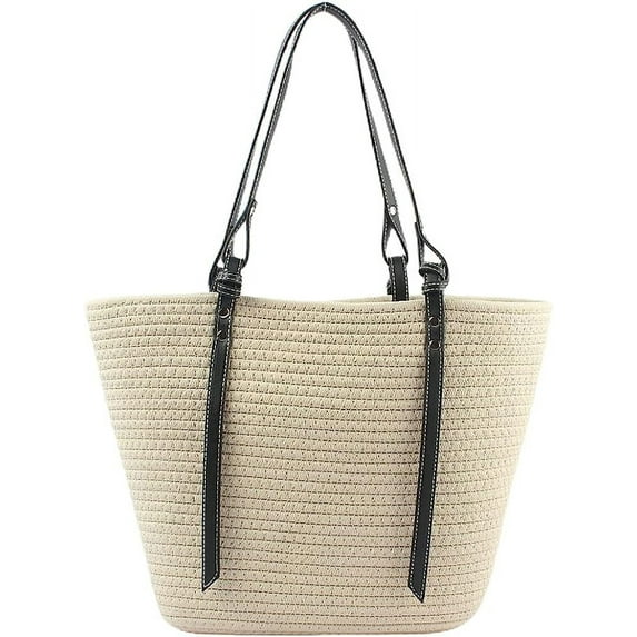 Kukuzhu Straw Tote Bag for Women Large Shoulder Bag Handwoven Handbag Purses Womens Summer Straw Beach Bag