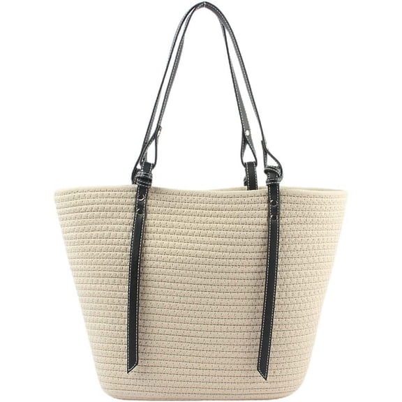 Kukuzhu Straw Tote Bag for Women Large Shoulder Bag Handwoven Handbag Purses Womens Summer Straw Beach Bag