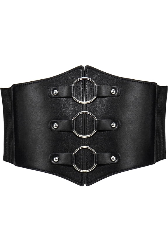 Stylish Corset Belt Metal O-Ring Waistband Heart-Ring Waistband