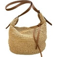thumbnail image 1 of Kukuzhu Summer Beach Bag, Women Handmade Woven Straw Shoulder Bag, Casual Tote Bag, 1 of 6