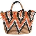 thumbnail image 1 of Kukuzhu Summer Beach Hand Bag Tassels Handmade Woven Straw Tote Bag Women Trendy Zip Up Shoulder Bag, 1 of 6