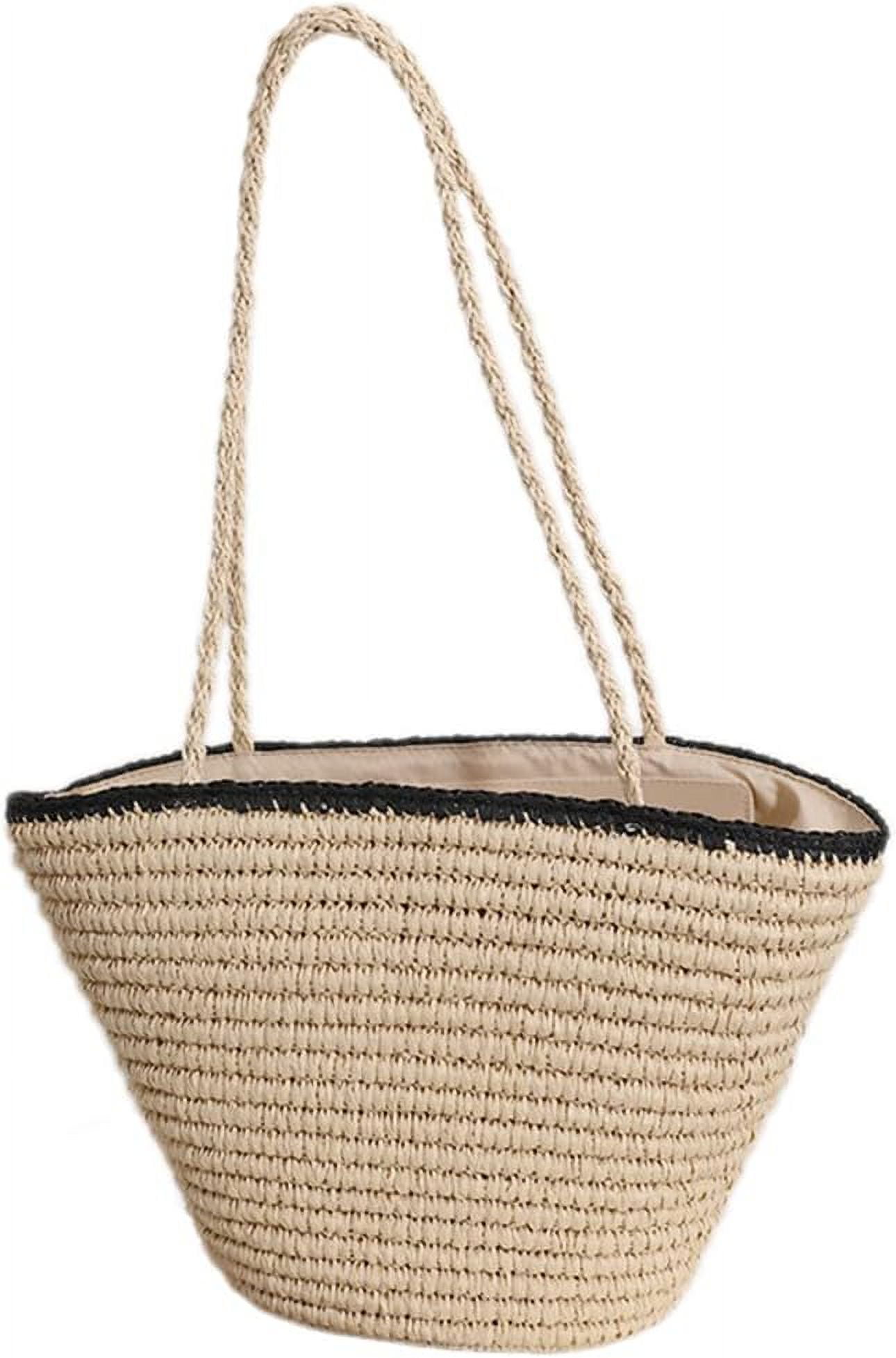 Kukuzhu Summer Beach Tote Bag for Women Handmade Large Straw Shoulder ...