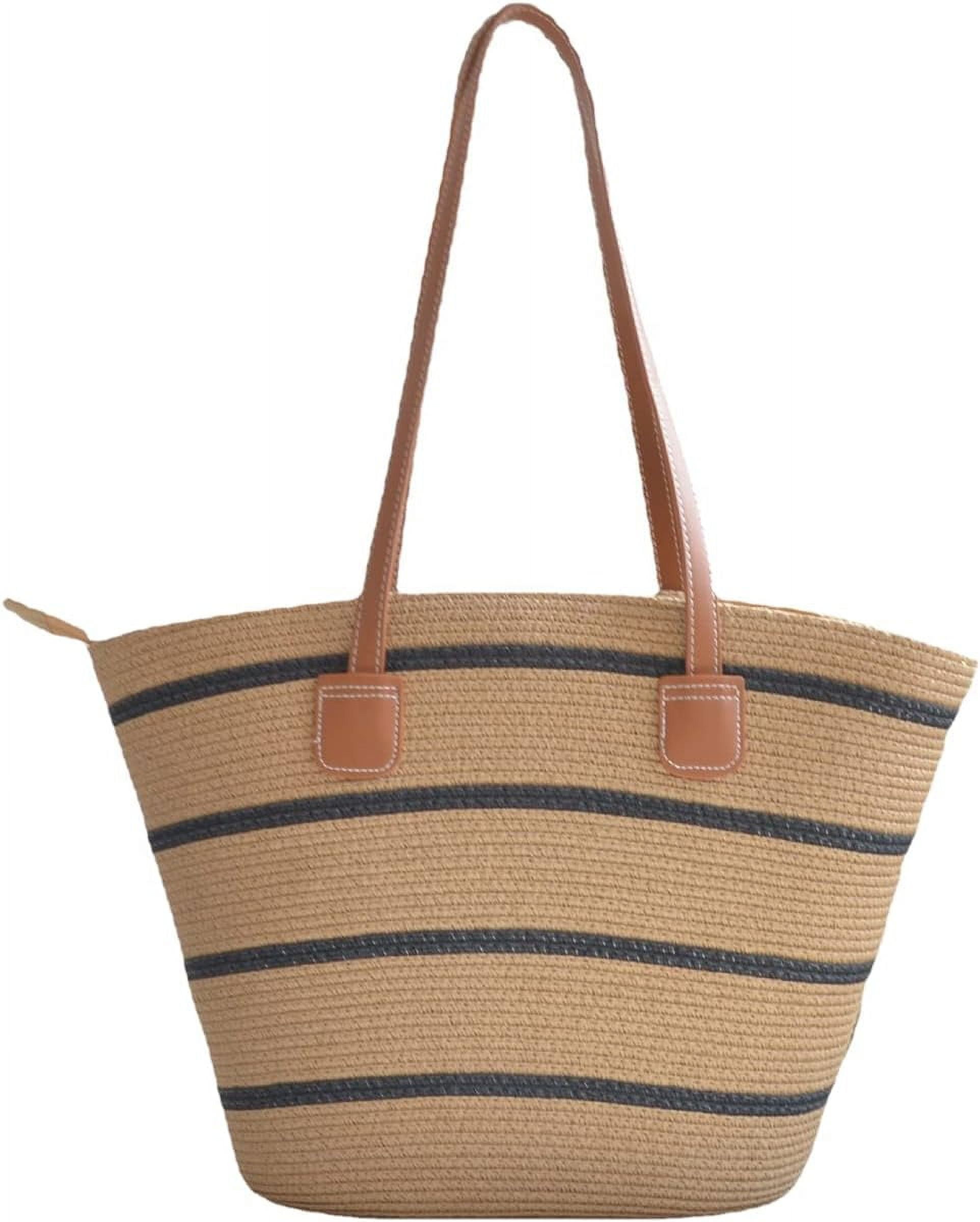 Kukuzhu Summer Beach Tote Bag for Women Handmade Large Straw Shoulder ...