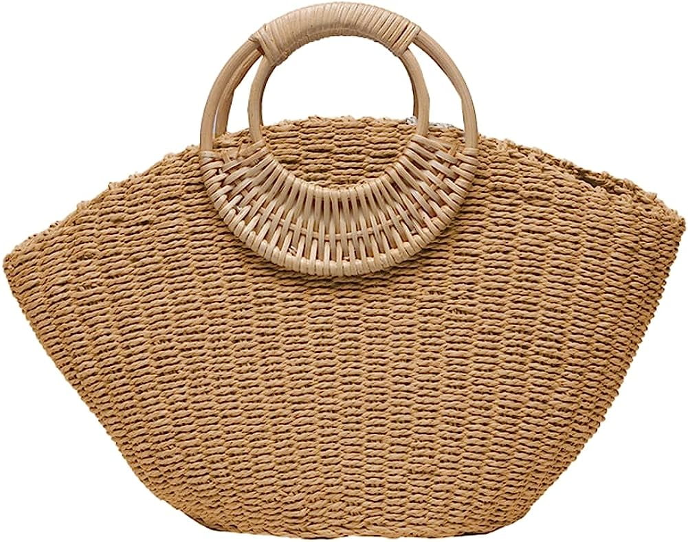 Kukuzhu Summer Holiday Straw Bag Women Large Handmade Woven Beach ...