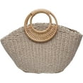 thumbnail image 1 of Kukuzhu Summer Holiday Straw Bag Women Large Handmade Woven Beach Travel Handbag Tote Bag with Rattan Handle, 1 of 7
