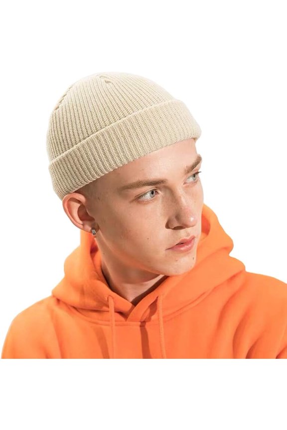 Swag Short Fisherman Beanie for Men Women, Rolled Cuff Harbour Hat Wool Knit Cuff Winter Warm Ski Skull Hat Cap