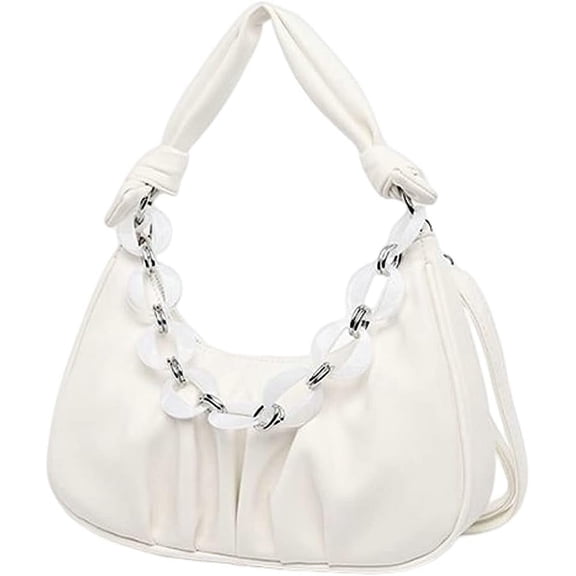Kukuzhu Tote Bag Purses for Women Large Crossbody Bag Handbags Retro Soft Leather Shoulder Bag Pleated Hobo Bag