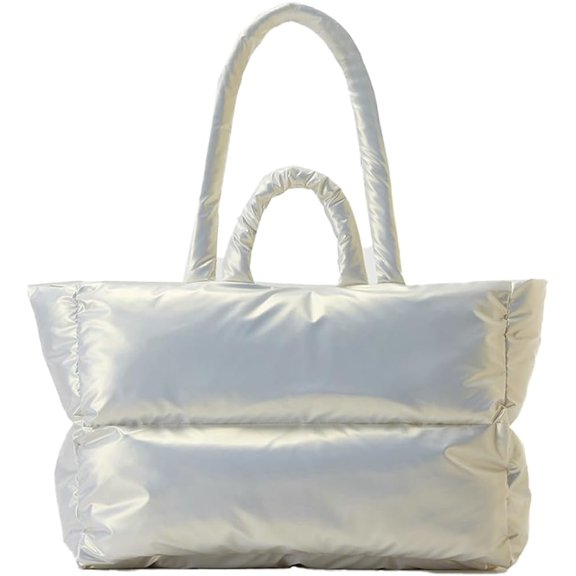 Kukuzhu Tote Bag for Women,Large Puffer Tote Bag Stylish Satchel Handbag Shoulder Bag Hobo Purses 2023