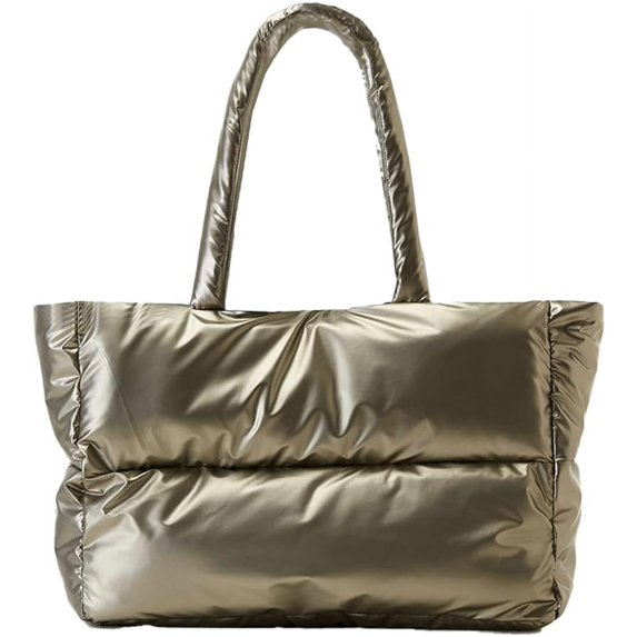 Kukuzhu Tote Bag for Women,Large Puffer Tote Bag Stylish Satchel Handbag Shoulder Bag Hobo Purses 2023