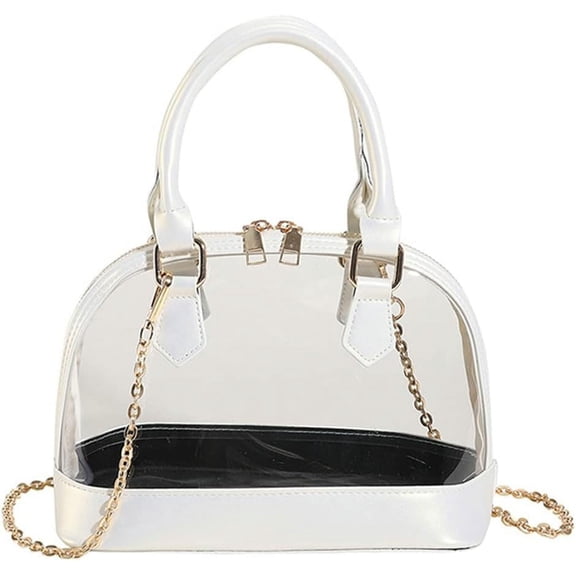 Kukuzhu Transparent Hobo Bag Tote Bag Women Casual Small Shoulder Bag Chic Crossbody Bag