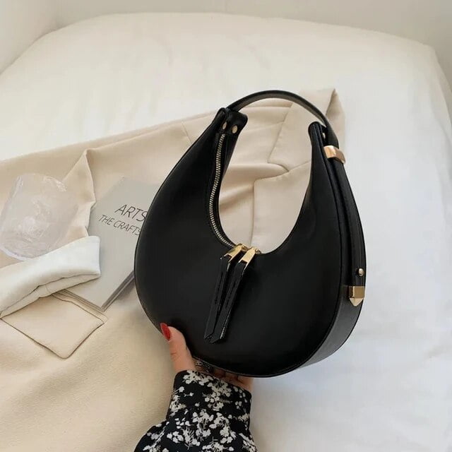 ♥MARITHE♥HALF MOON BAG Kukuzhu Trendy Advanced Half-moon Bag For Women PU Leather
