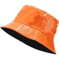 thumbnail image 1 of Kukuzhu Unisex Stylish Waterproof Bucket Hat PU Leather Rain Hats Reversible Packable Multicolor Travel Sun Fishmen Cap, 1 of 4