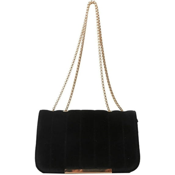 Kukuzhu Velvet Evening Bag for Women Satin Fabric Y2k Shiny Shoulder Clutch Bag Envelope Formal Party Crossbody Purse