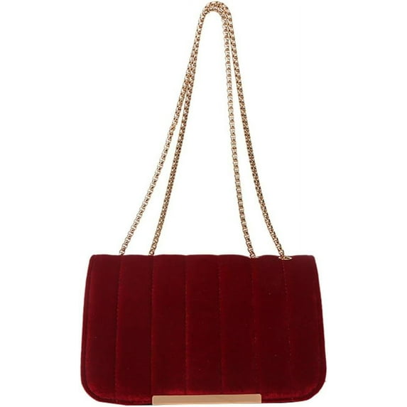 Kukuzhu Velvet Evening Bag for Women Satin Fabric Y2k Shiny Shoulder Clutch Bag Envelope Formal Party Crossbody Purse