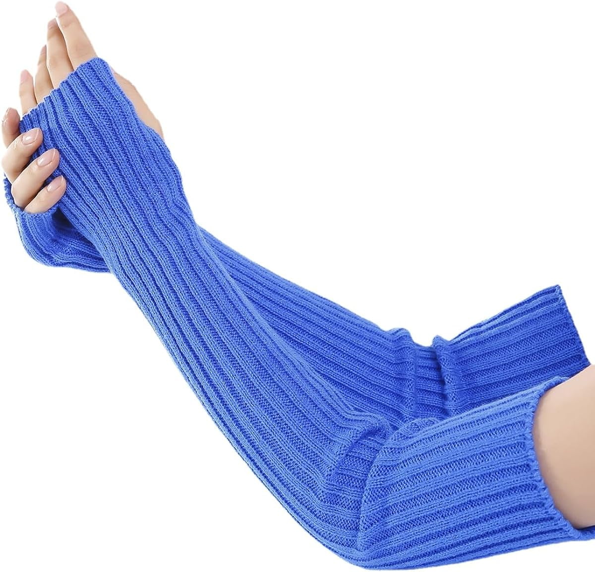 Kukuzhu Vintage Arm Sleeves for Women Rib Knit Arm Warmers