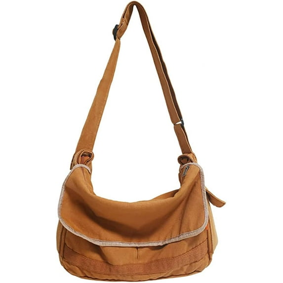 Kukuzhu Vintage Canvas Messenger Bag for Men Women Crossbody Bag Satchel Shoulder Bag Harajuku Streetwear