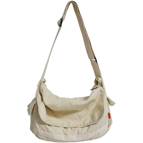 Kukuzhu Vintage Canvas Messenger Bag for Men Women Crossbody Bag Satchel Shoulder Bag Harajuku Streetwear
