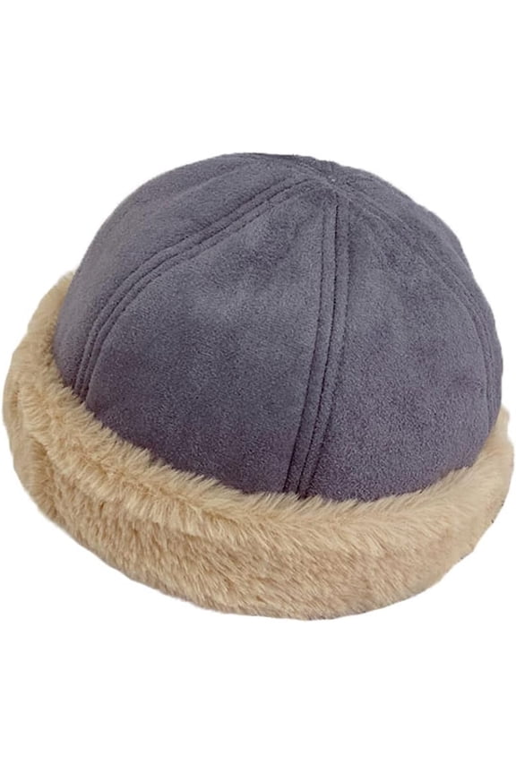 Winter Suede Hats for Women Thick Bonnet Solid Colors Cap Skulls Beanies Short Curling Women Caps