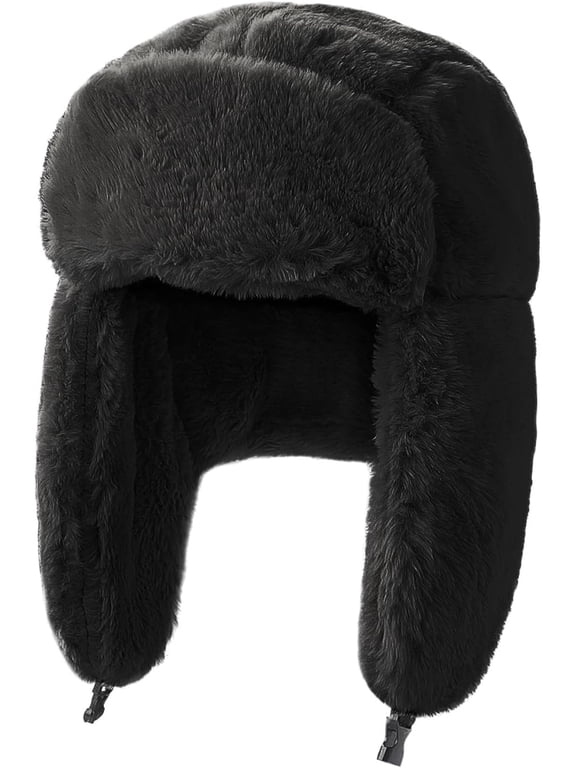 Winter Trapper Trooper Hat Faux Fur Russian Ushanka Hat Earflap Hunting Cap Plush Eskimo Cap for Men Women
