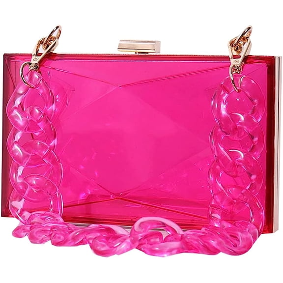 Kukuzhu Women Acrylic Transparent Evening Bags Diamond Purses Clutch Bag Chic Banquet Handbag