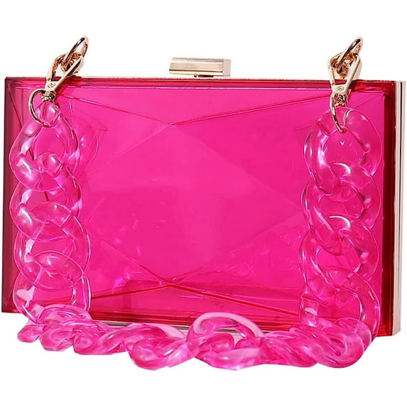 Kukuzhu Women Acrylic Transparent Evening Bags Diamond Purses Clutch Bag Chic Banquet Handbag