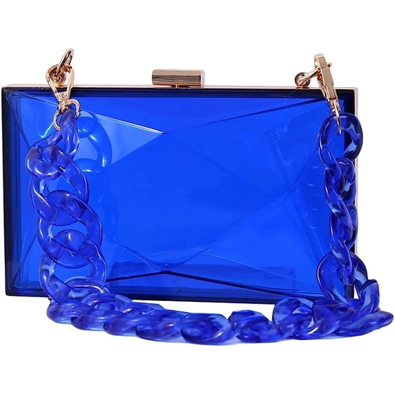 Kukuzhu Women Acrylic Transparent Evening Bags Diamond Purses Clutch Bag Chic Banquet Handbag