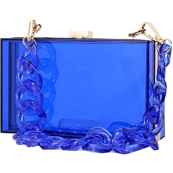 Kukuzhu Women Acrylic Transparent Evening Bags Purses Clutch Bag Chic Banquet Chain Crossbody Bag Handbag for Party Prom
