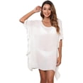 thumbnail image 1 of Kukuzhu Women Bathing Suit Cover Up Frill Beach Blouse Scalloped Dress See Through Bikini Swimsuit, 1 of 7