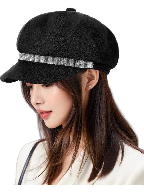 Women Beret Newsboy Hat Cabbie Baker Boy Hat 8 Panel Wool Blend Gatsby Painter Cap Trendy Warm Pageboy Fiddler Visor Cap