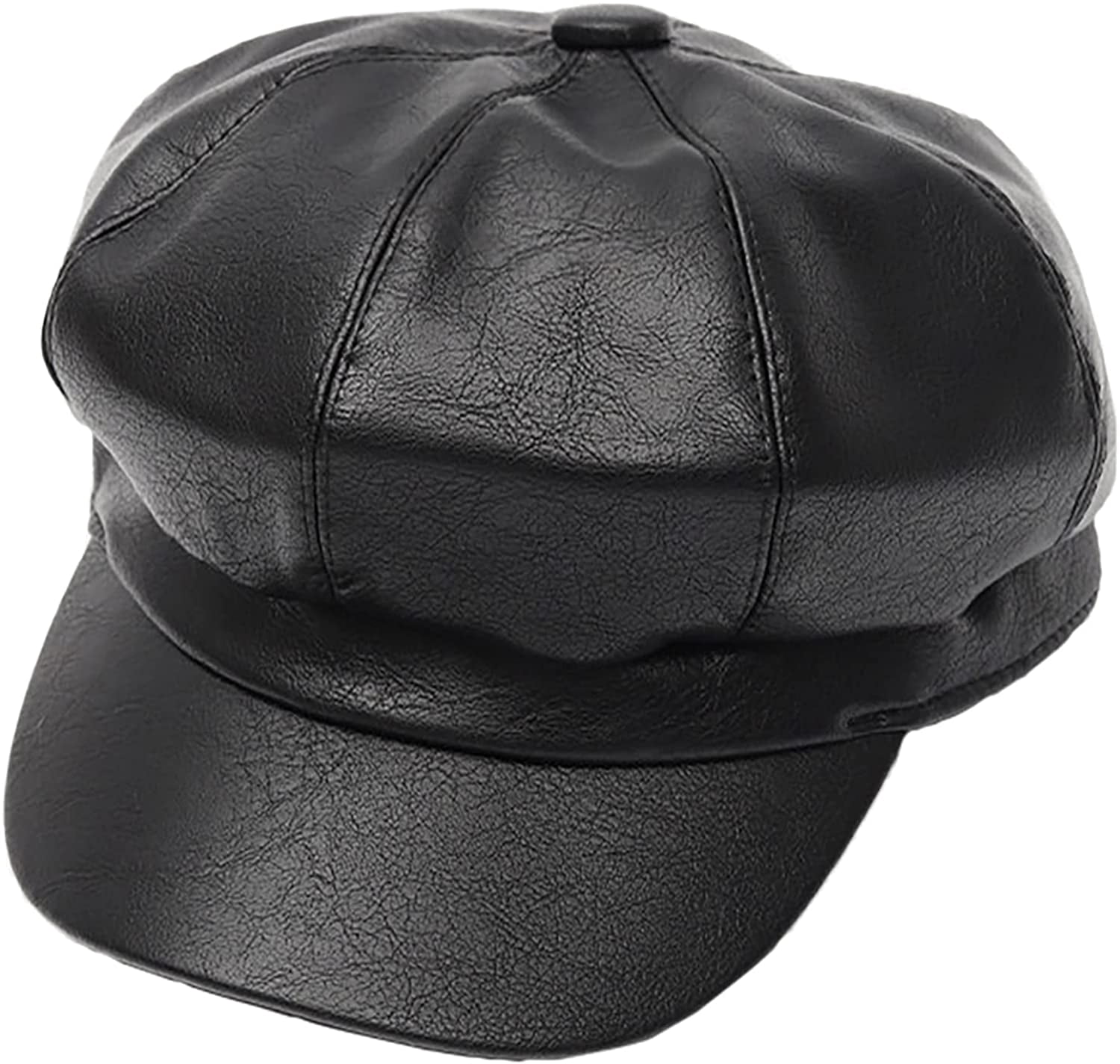 Damen Newsboy Cap Aus Wollmischung – Klassischer Gatsby / Cabbie Hut Mit 8-Panel-Krone In Schwarz