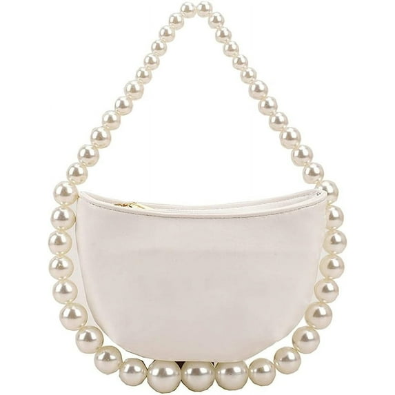 Kukuzhu Women Chic Pearl Shoulder Bags Fashion PU Leather Party Evening Purse