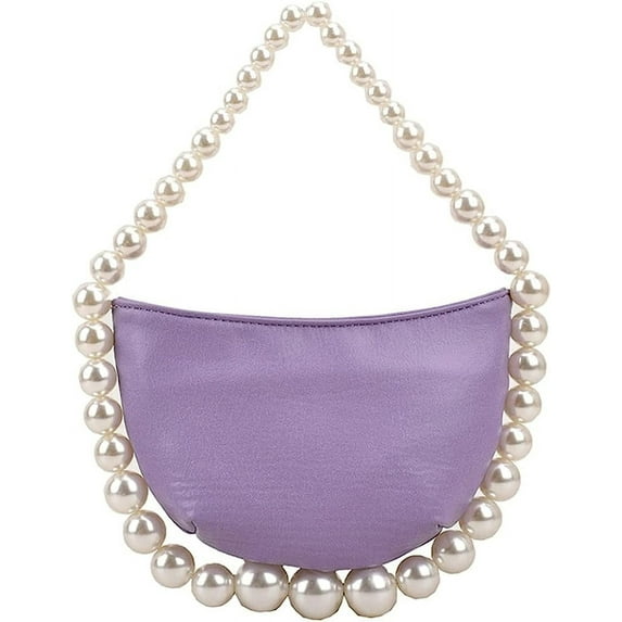 Kukuzhu Women Chic Pearl Shoulder Bags Fashion PU Leather Party Evening Purse
