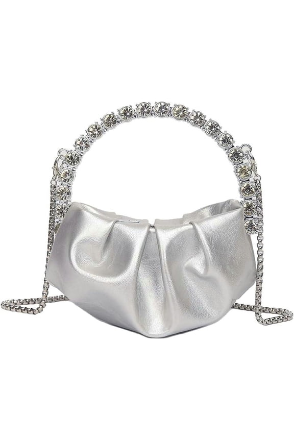 Women Cloud Bag Clutch Ruched Purse Evening Clutch Bag Chain Shoulder Bag Crossbody Bag for Evening Wedding Party