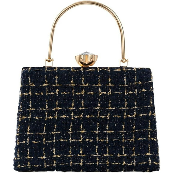 Kukuzhu Women Clutch Purses Hobo Bag Evening Shoulder Crossbody Bag Totes Handbag Wedding Party Plaid Satchels