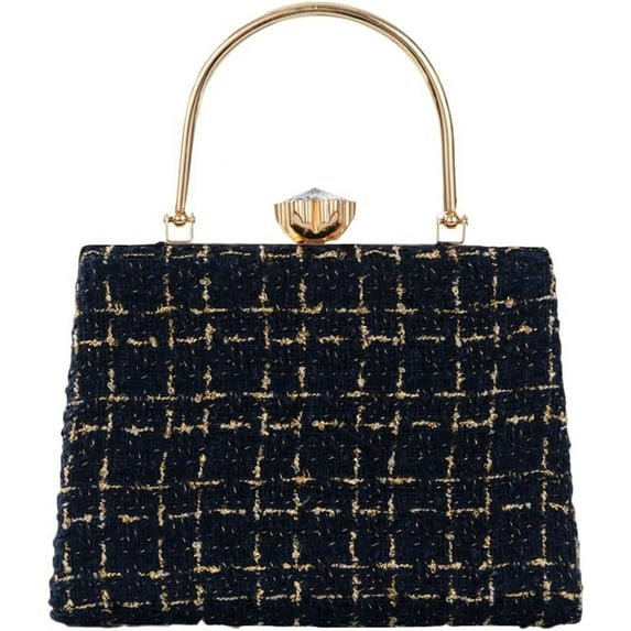 Kukuzhu Women Clutch Purses Hobo Bag Evening Shoulder Crossbody Bag Totes Handbag Wedding Party Plaid Satchels