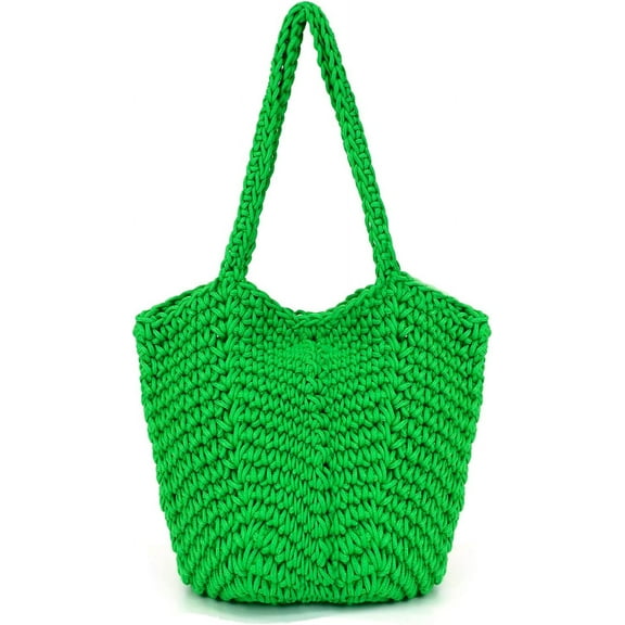 Kukuzhu Women Cotton Knitted Tote Bag Mesh Beach Bag Summer Hobo Bag Shoulder Bag Y2k Purse Handbag