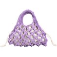 thumbnail image 1 of Kukuzhu Women Cotton Rope Top-handle Bag Summer Beach Handwoven Handbag Cotton Crochet Fishing Net Handbag Casual Bag Pouch Purse, 1 of 7